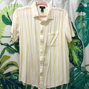 Forever 21 Yellow Stripe Button Down Shirt
